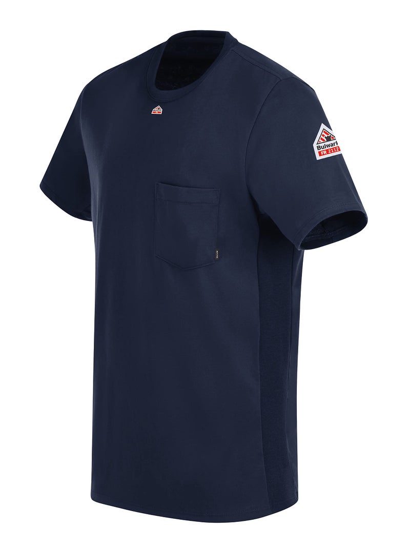 Bulwark FR Bulwark Flame Resistant 7 oz Cotton Short Sleeve T-Shirt, Navy, X-Large - Image 3
